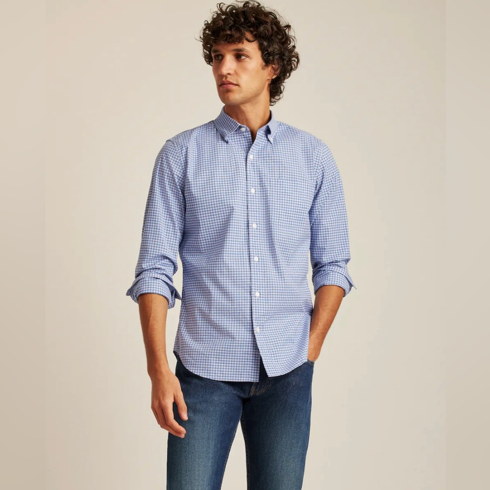 Bonobos Everyday Shirt - Size M in Blue Lilac Mini Gingham